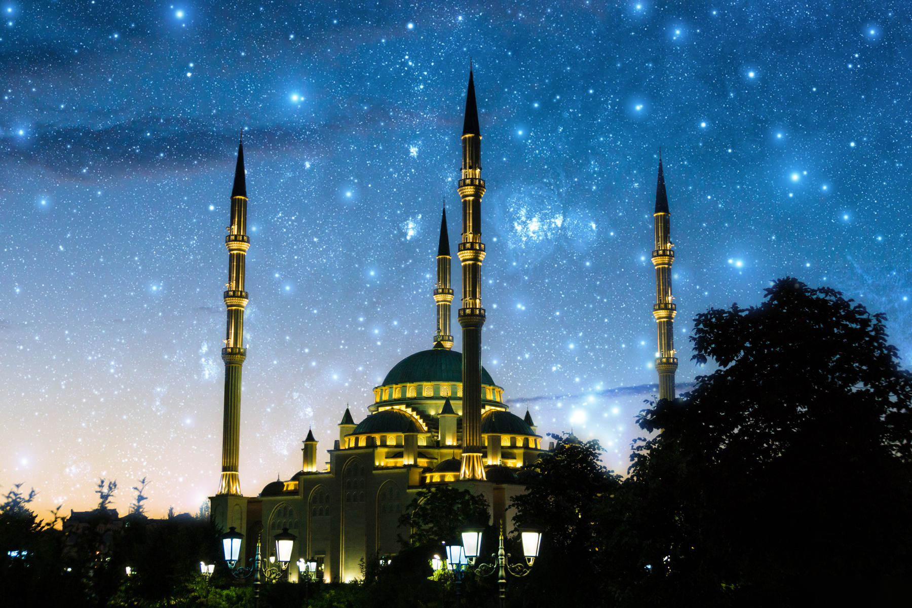 Мечеть сердце Чечни в Грозном закат